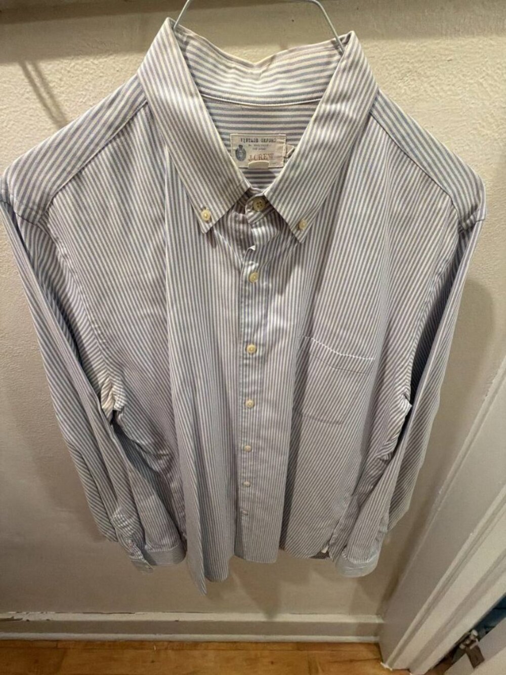 J.Crew Vintage Oxford Blue Stripe Shirt L